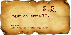 Pogács Ruszlán névjegykártya